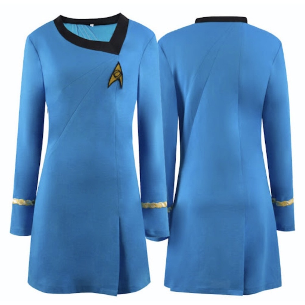 Star Trek Female Duty TOS Uniform Dress Cosplay Halloween Costume Medium